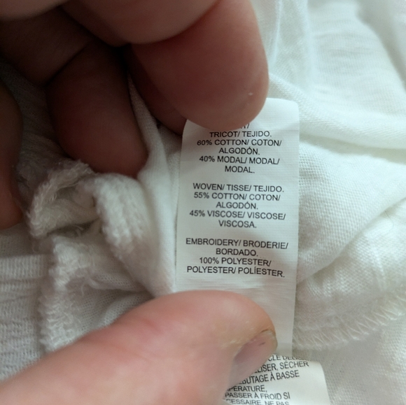 Lucky Brand embroidery peplum top with tassel tie Medium - Picture 5 of 6